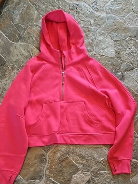 Lululemon Scuba Cropped Hot Pink Half-Zip Hoodie